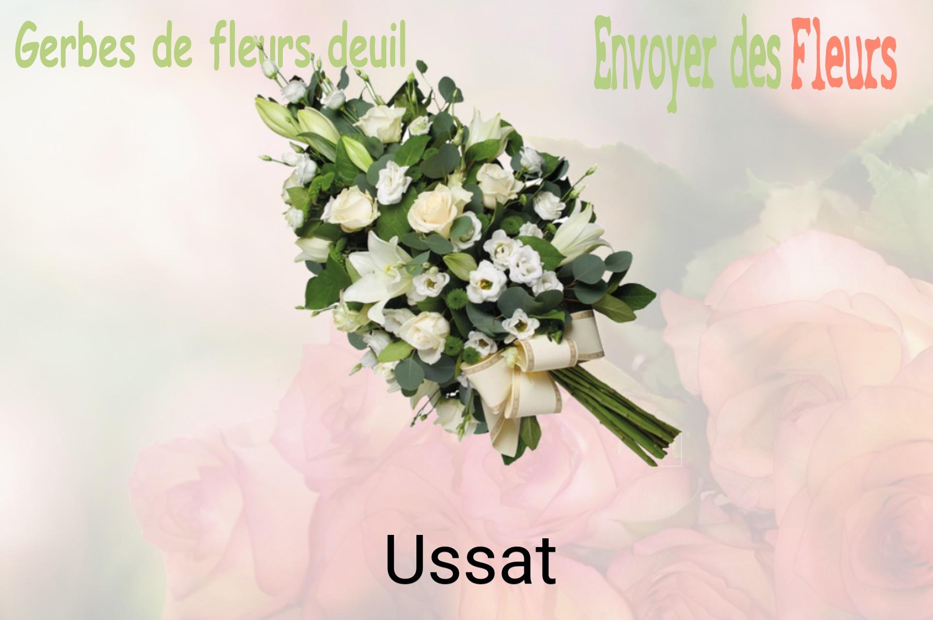 Gerbe de fleurs de deuil livrée à Ussat